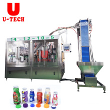 2021 U TECH Full Automatic HDPE Litchi juice aluminum foil Bottle sealing bottling line aseptic Milk filling machine